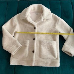 Twik by Simons Off-White Fleece Boxy Jacket sz S